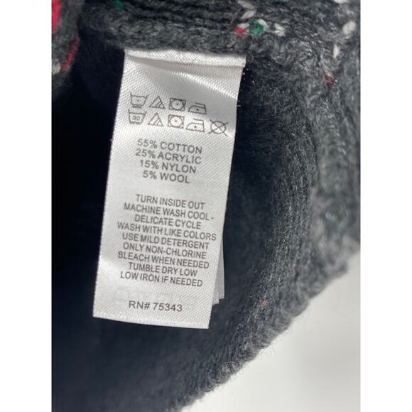 RUBY MOON Reindeer Sweater Size Small Gray Christmas Holiday Print Knit Blend - Picture 5 of 5